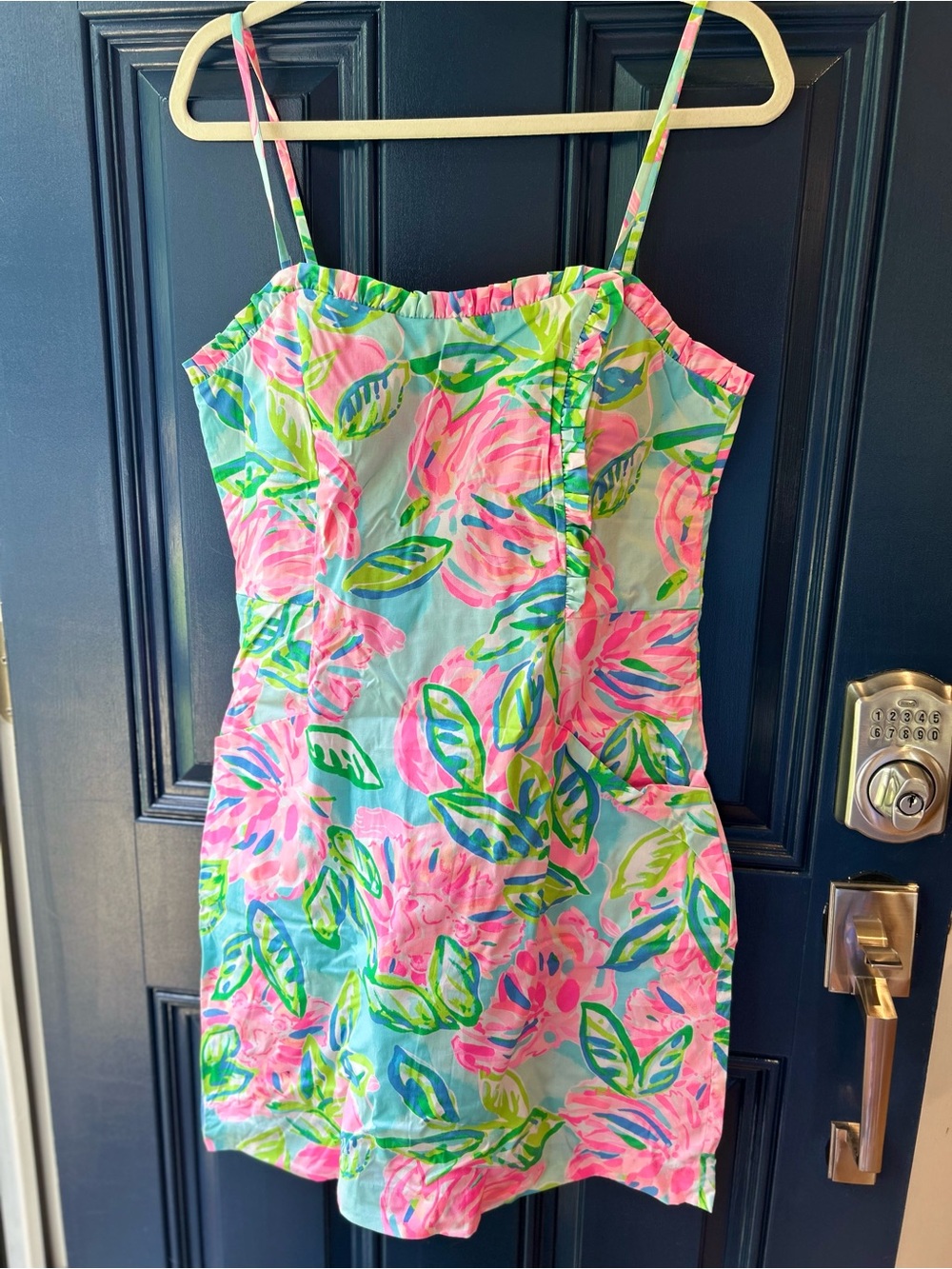 Lilly Pulitzer Pink & Blue Floral Spaghetti-Strap Dress